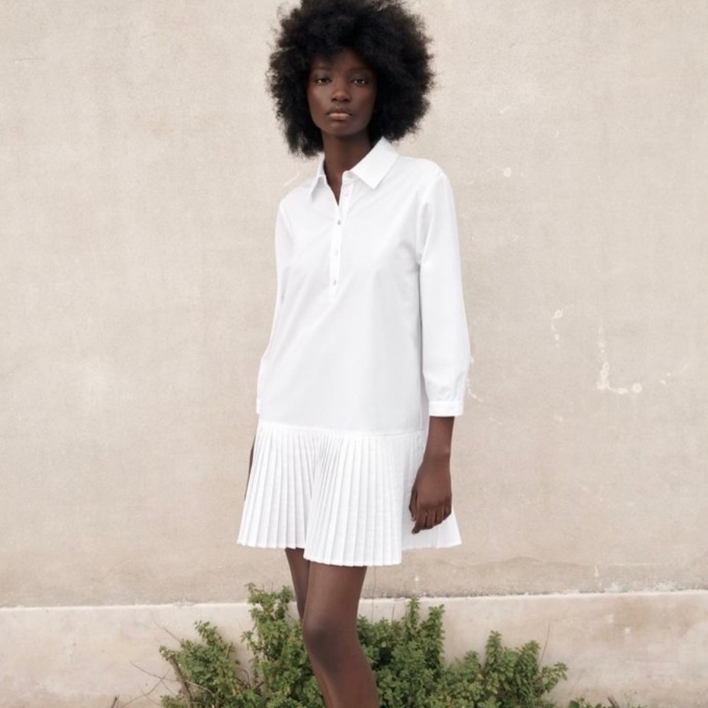 ZARA Pleated Shirt Dress XS
